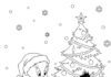 Tweety and Sylvester Christmas Coloring Page