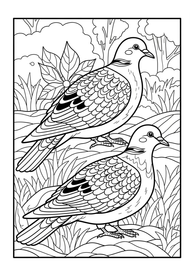 Two Turtle Dove Coloring Page
