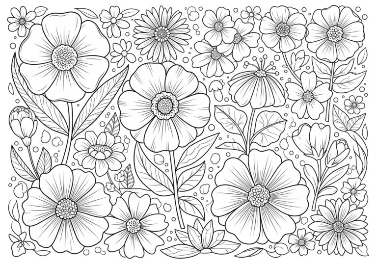 Type of Flower Coloring Page