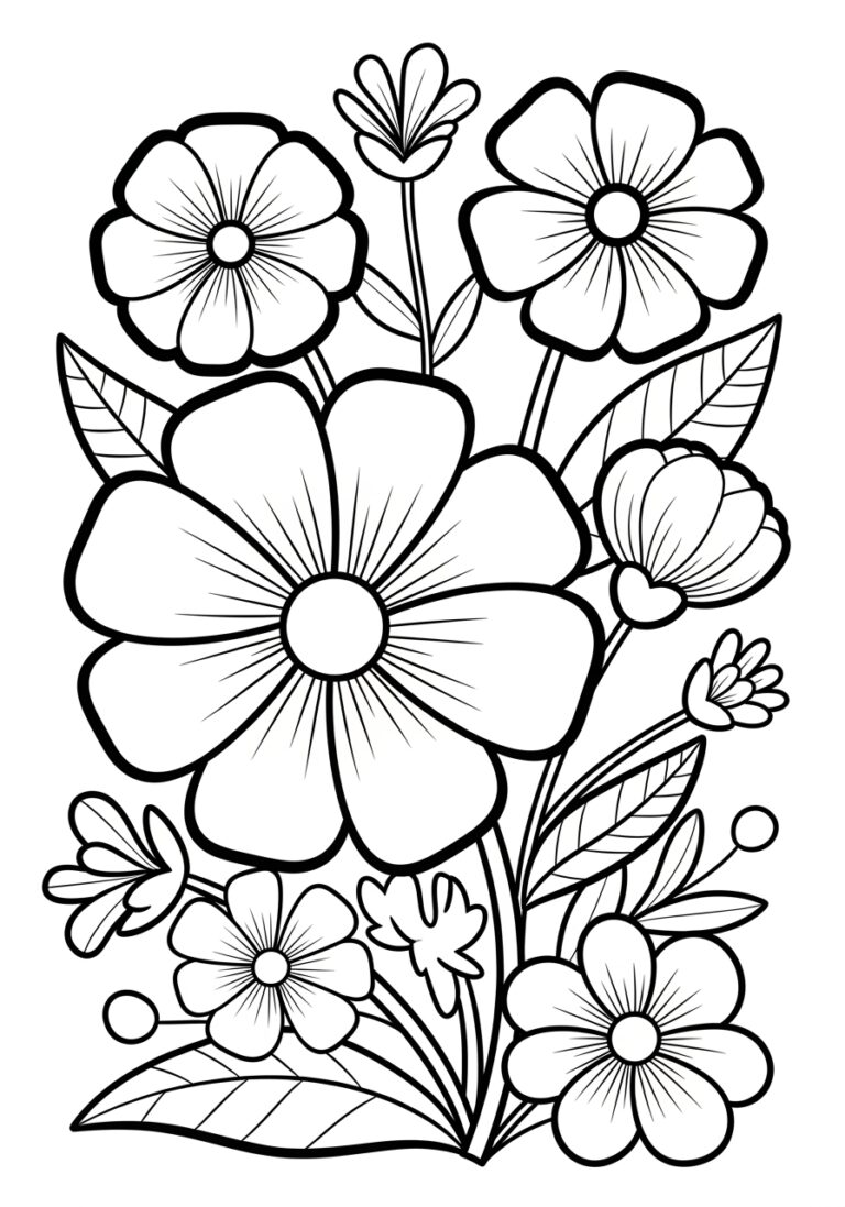 Unique Flower Coloring Page