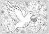 Valentine’s Dove Coloring Page