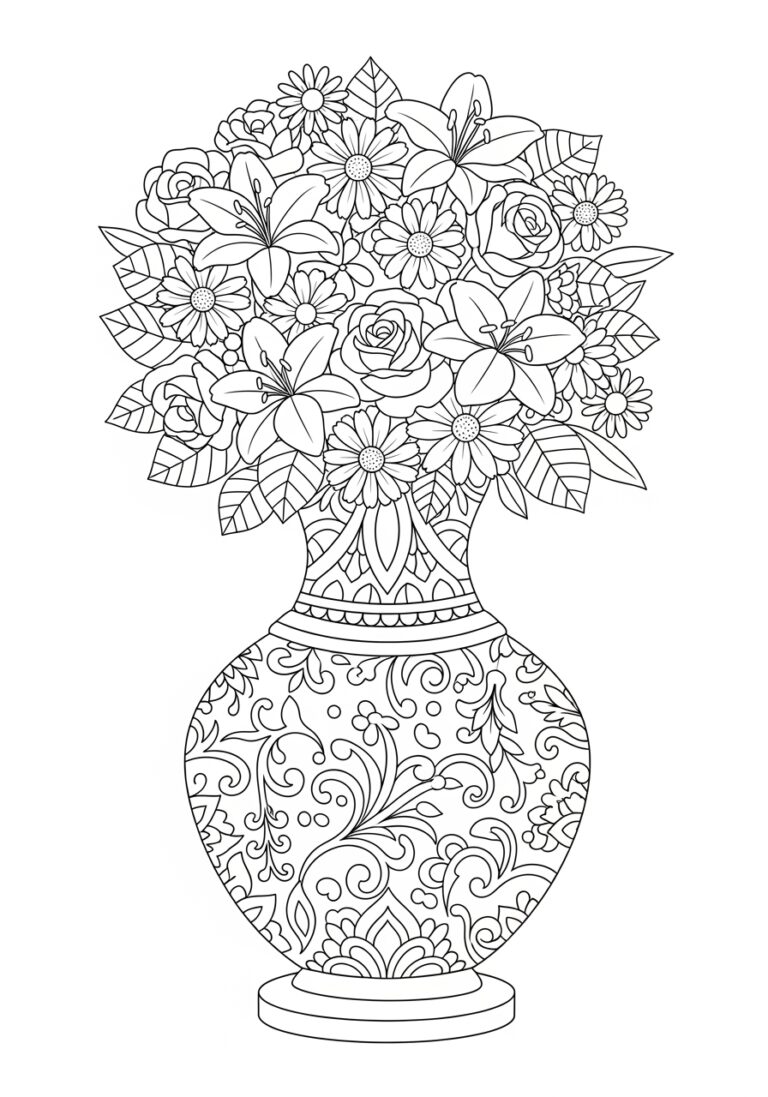 Vase Coloring Image