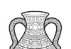 Vase with Abstract Patterns Coloring Page