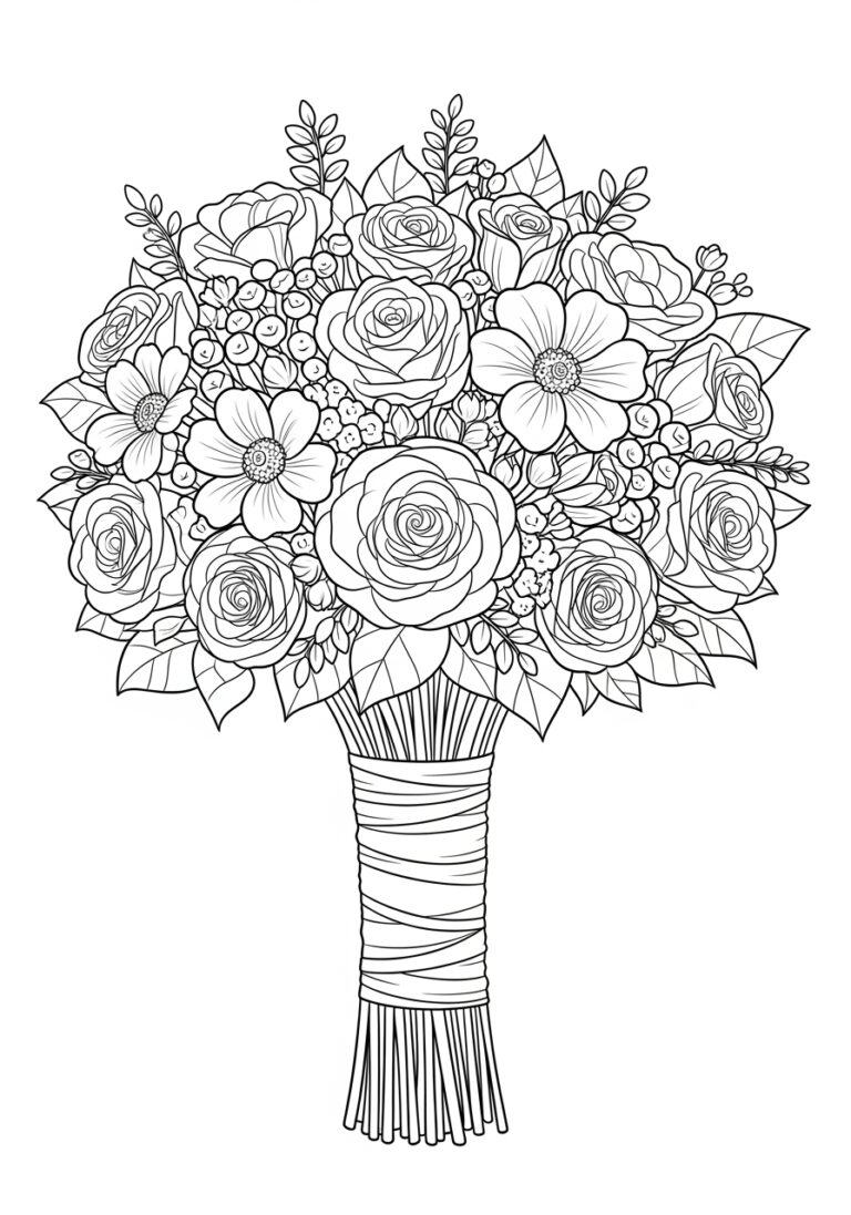Wedding Bouquet Coloring Page