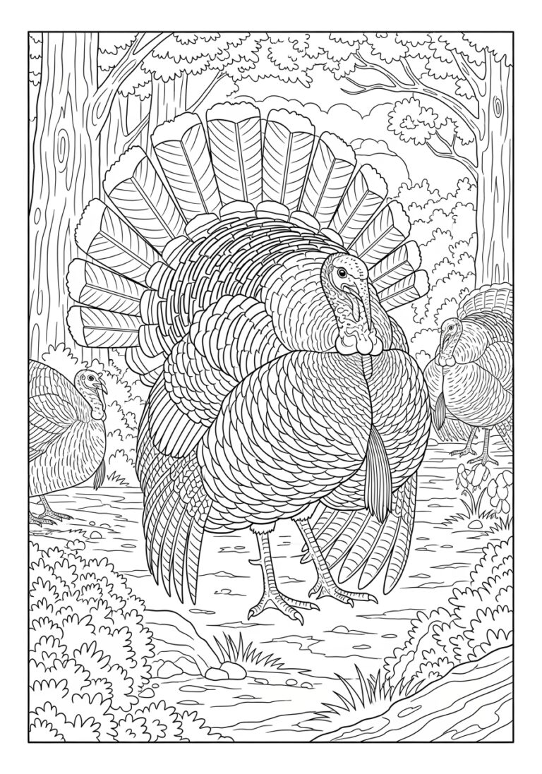 Wild Turkey Coloring Page