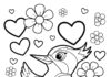 Woodpecker Valentine’s Day Coloring Page