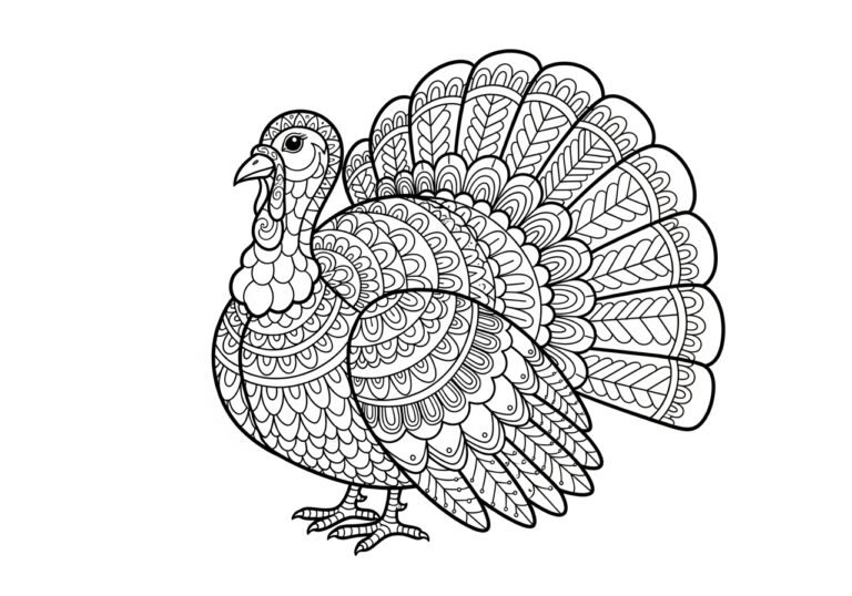 Zentangle Turkey Template Coloring Page