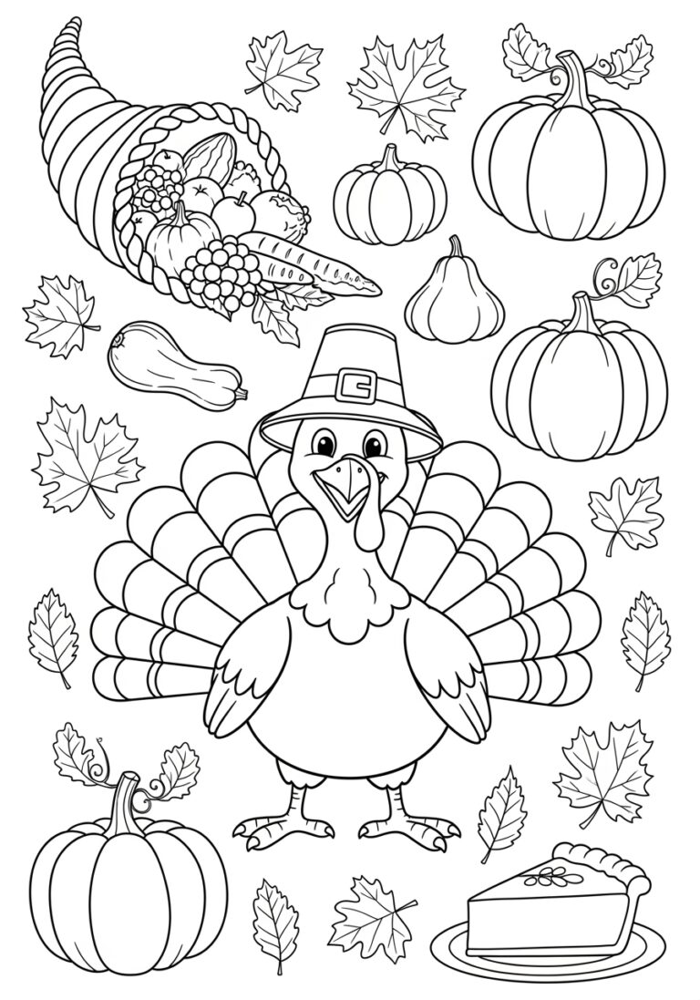 Coloring Page Happy Thanksgiving