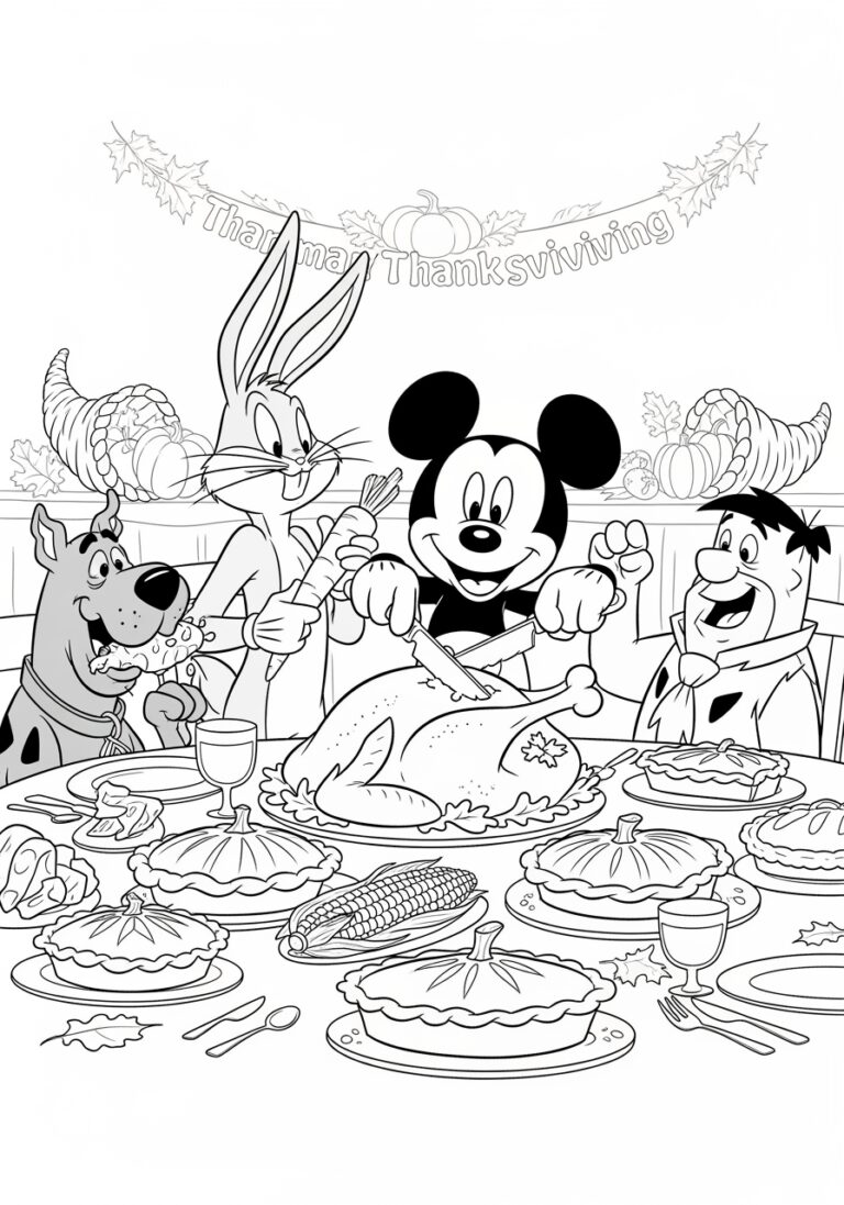 Mickey Mouse Thanksgiving Coloring Page