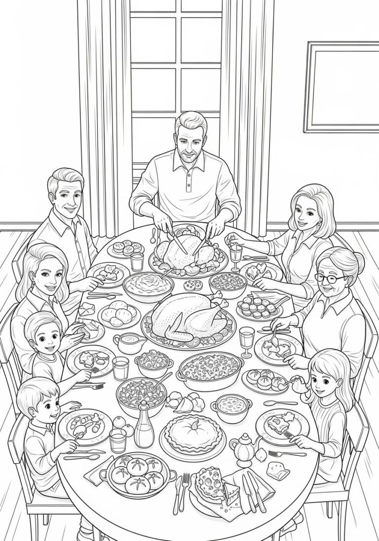 Thanksgiving Meal Coloring Page