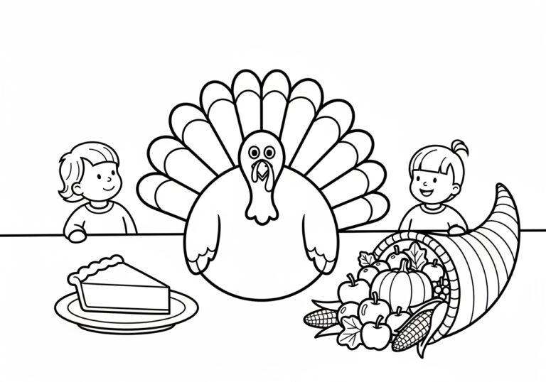 Thanksgiving Coloring Page for 2 Year Olds