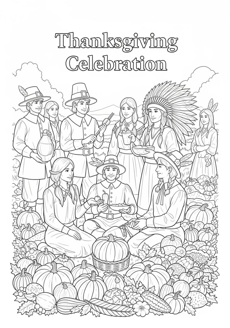 Thanksgiving Story Coloring Page