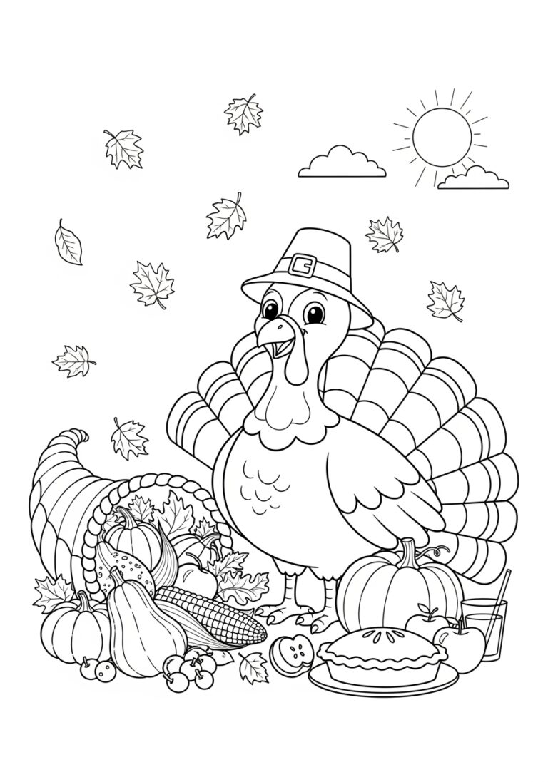 Turkey Color Sheet Preschool