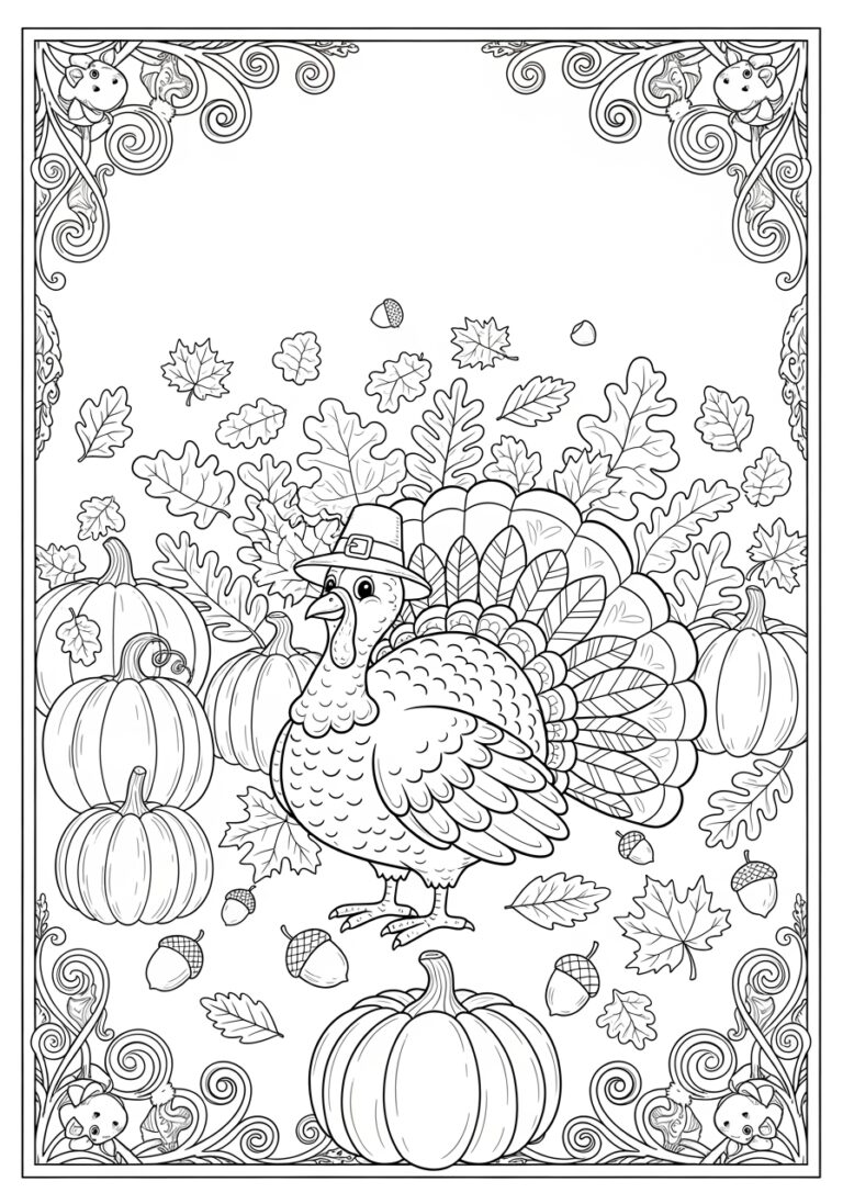 Thanksgiving Coloring Page to Print Out