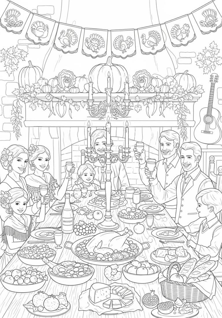 Spanish Thanksgiving Coloring Page