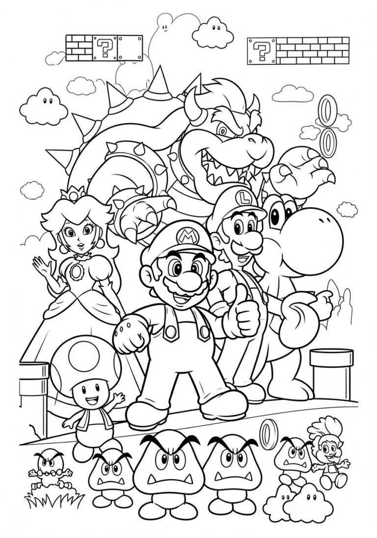 Coloring Page of Mario Character
