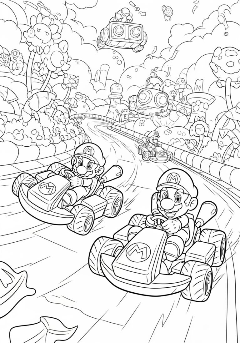 Mario Kart Character Coloring Page