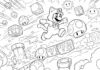 Cat Mario Super 3D World Coloring Page