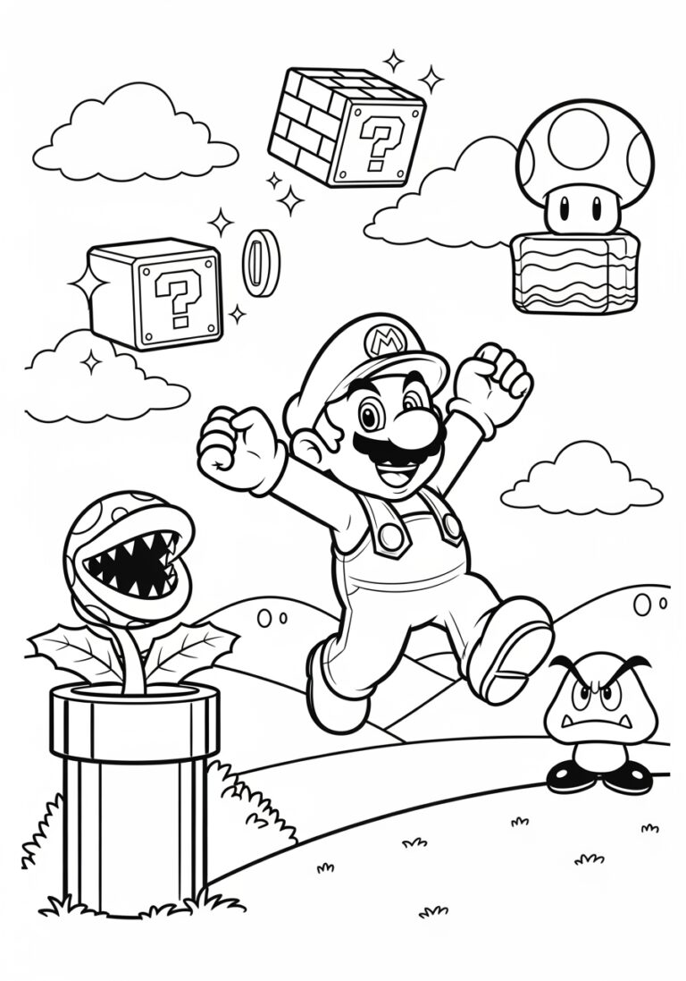 Super Mario World Coloring Page