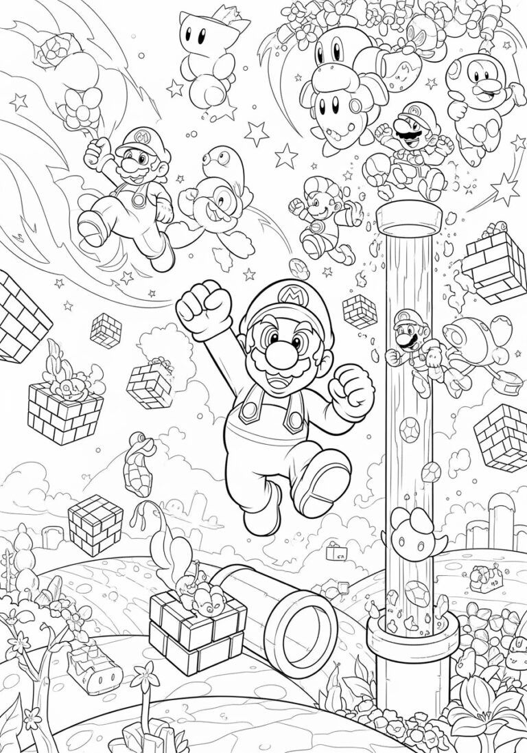 Super Mario Coloring Image