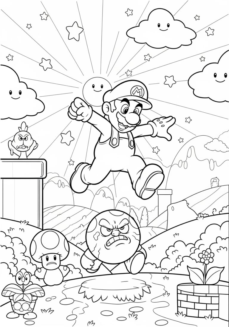 Mario Brother Color Sheet