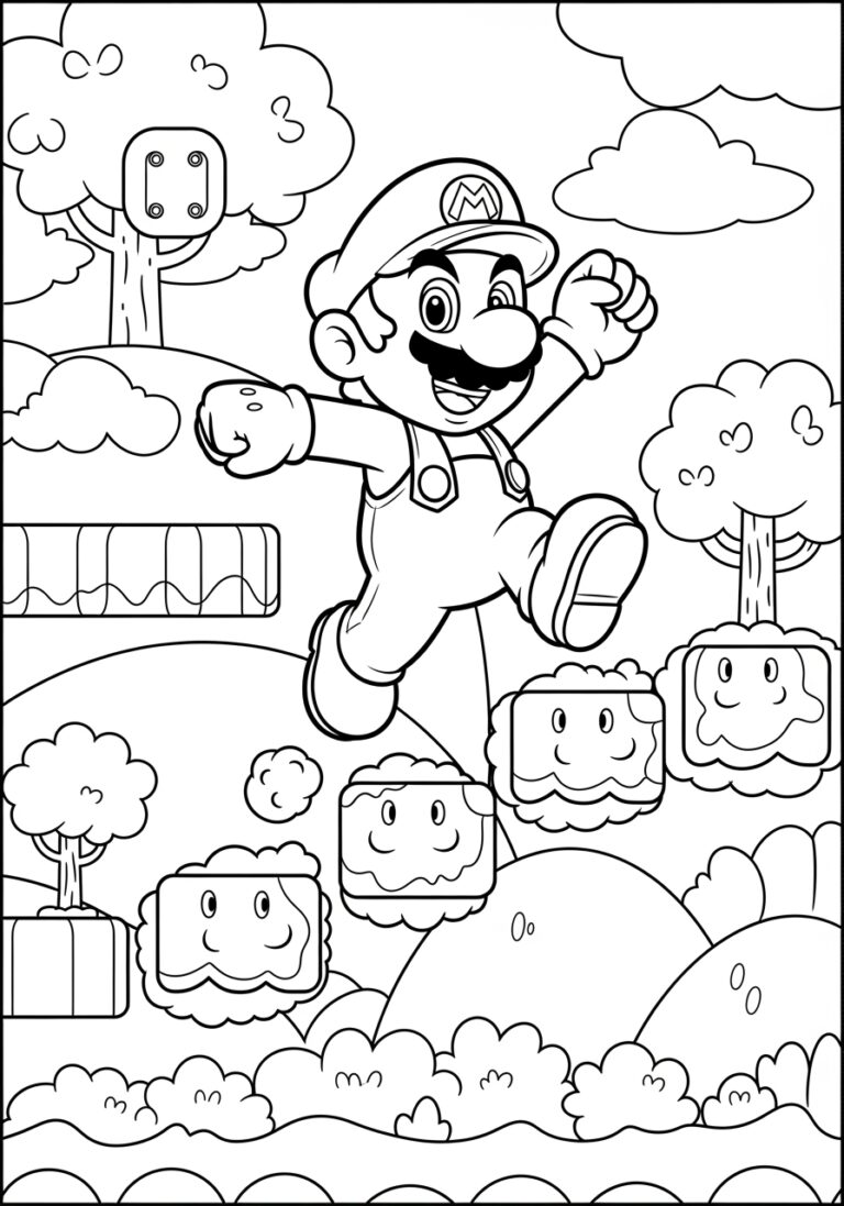 Mario Coloring Sheet to Print Out