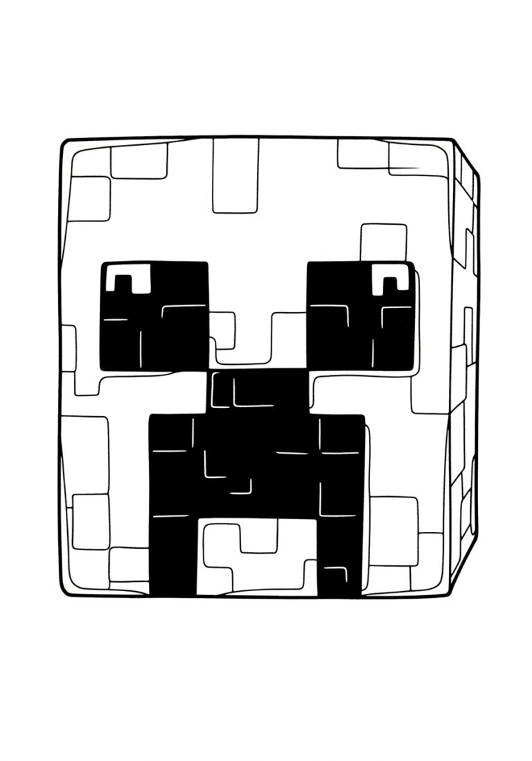 Minecraft Creeper Face Coloring Page