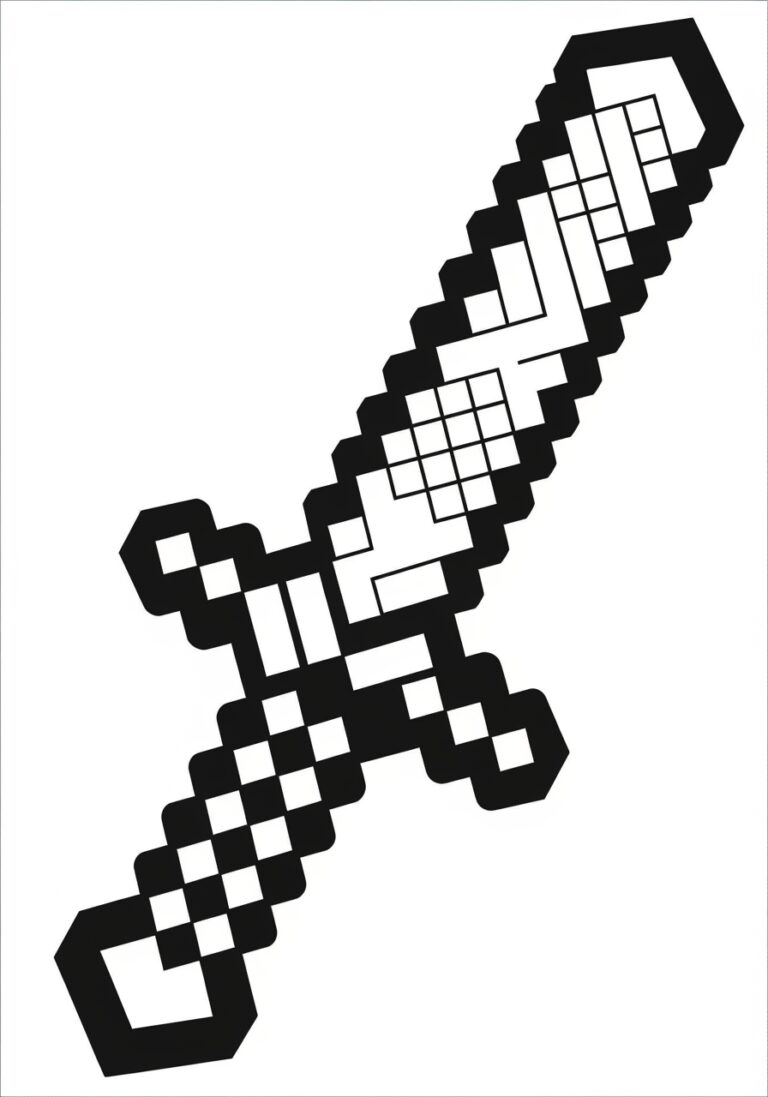 Diamond Sword Minecraft Coloring Page