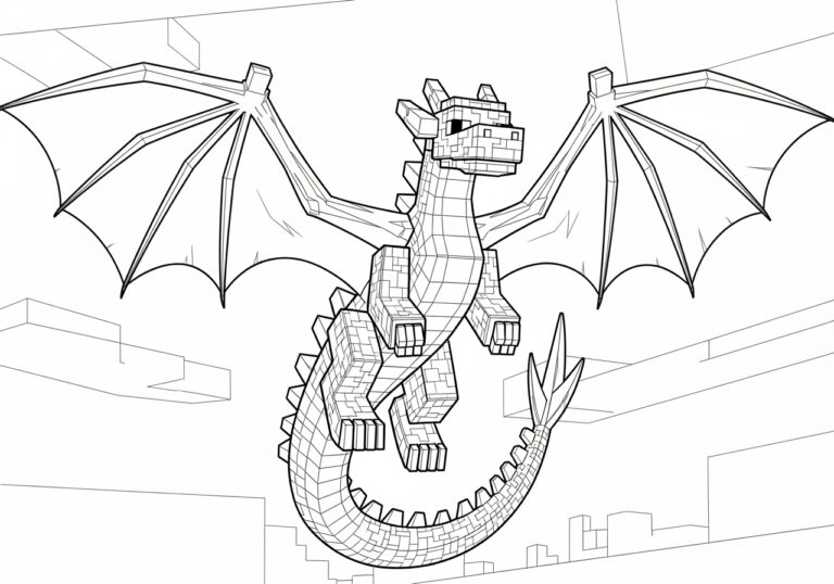 Ender Dragon Minecraft Coloring Page