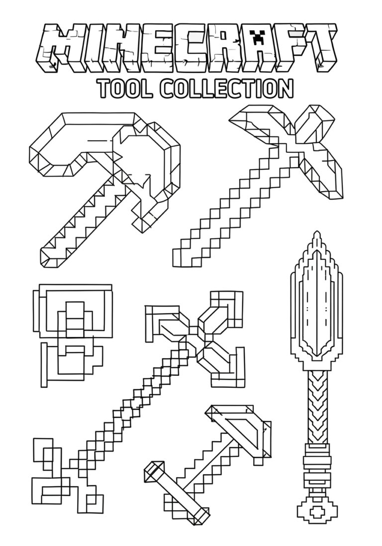 Minecraft Tool Coloring Page