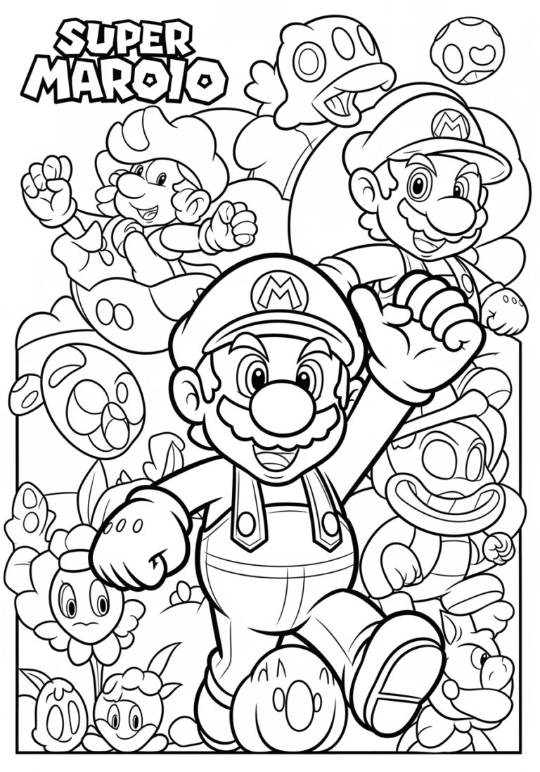 Super Mario Brother Coloring Page