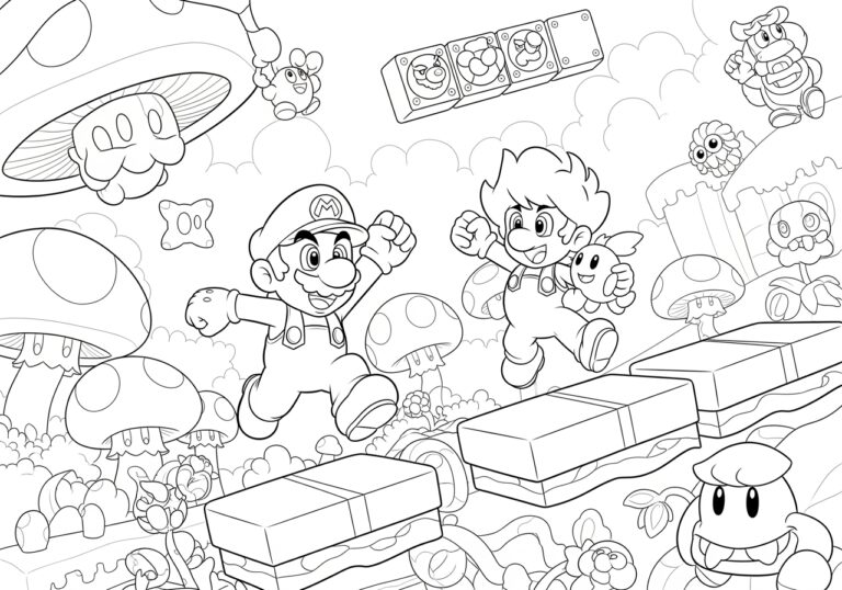 New Super Mario Bros U Deluxe Coloring Page