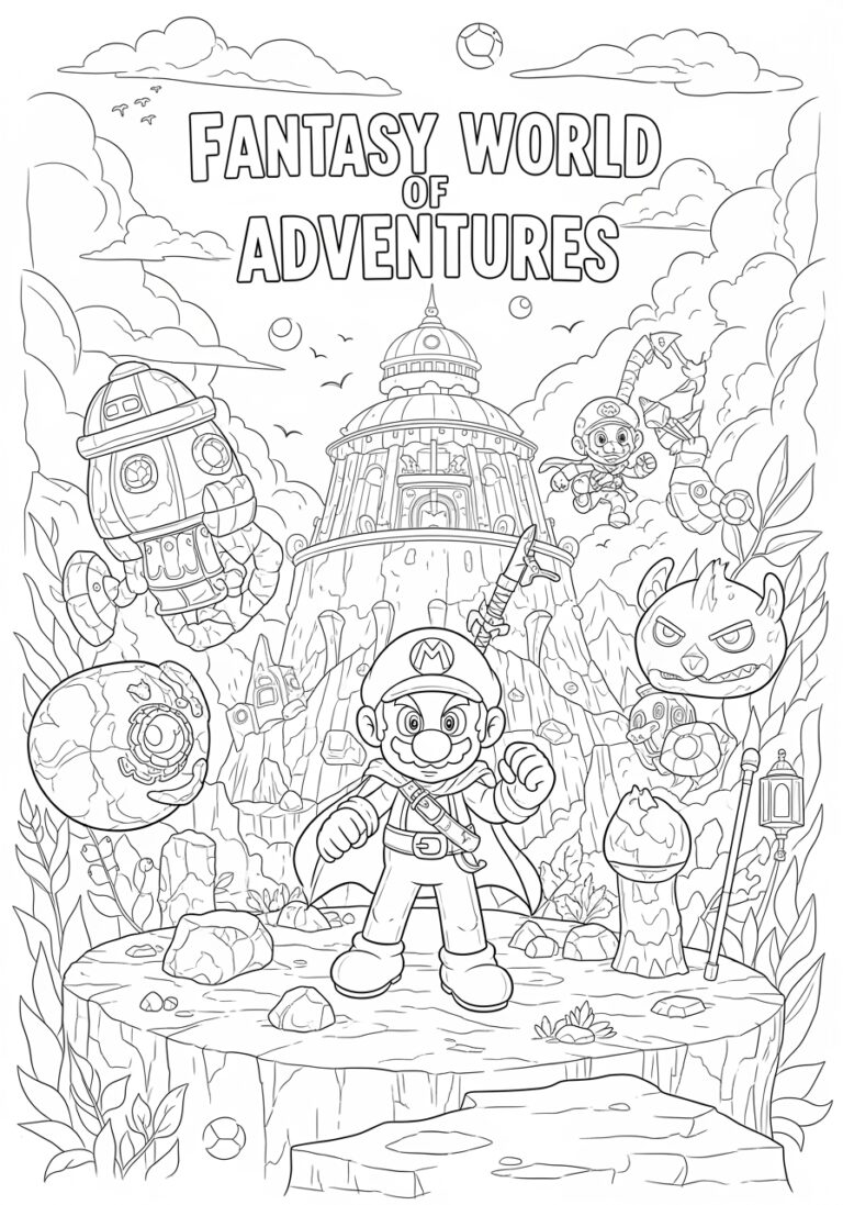 Super Mario 64 Coloring Page