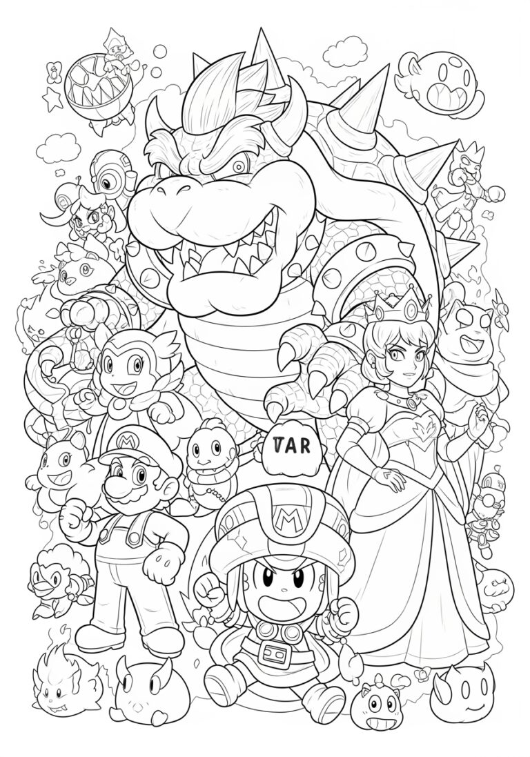 Bowser Mario Coloring Page
