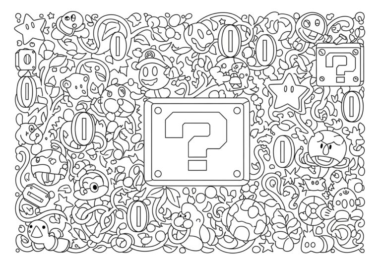 Mario Question Block Coloring Page