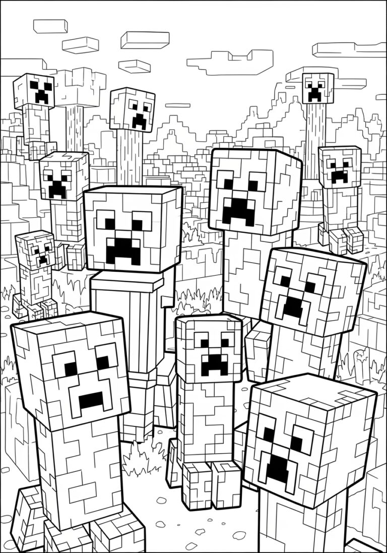 Creeper Minecraft Coloring Page