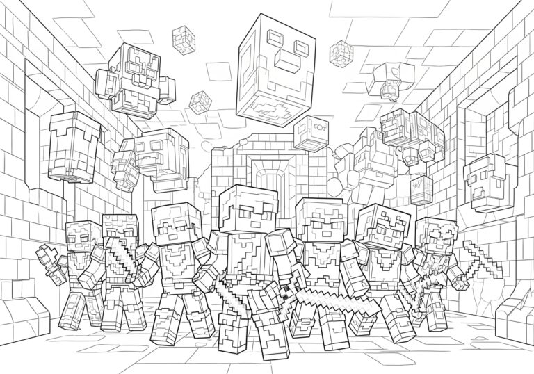 Minecraft Dungeon Coloring Page