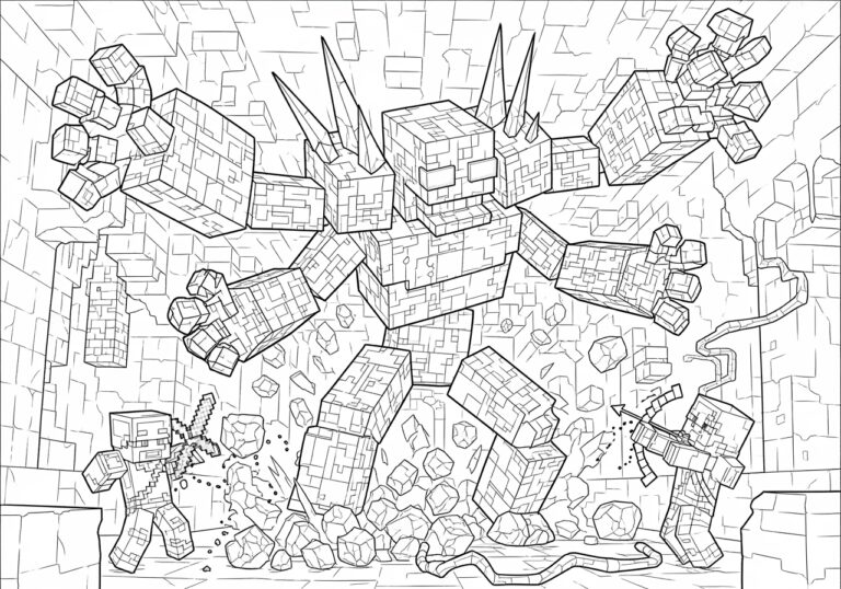 Minecraft Dungeons Redstone Monstrosity Coloring Page