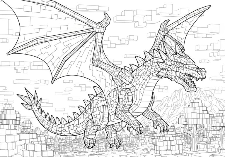 Minecraft Dragon Coloring Page