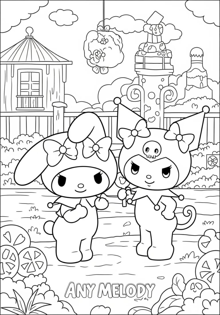 My Melody and Kuromi Coloring Page