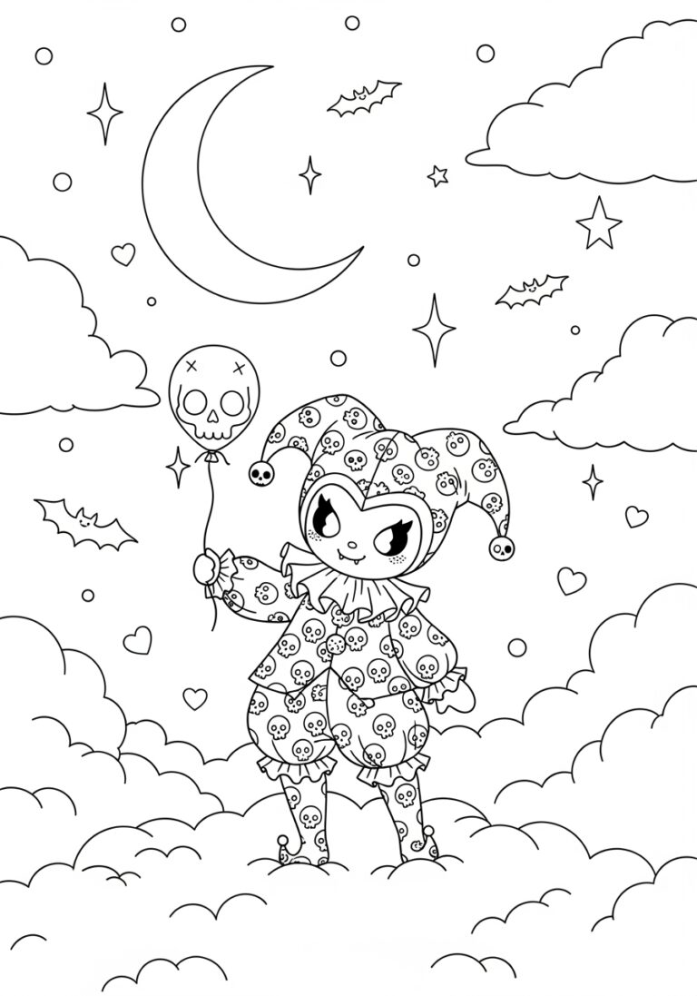 Kuromi Goth Coloring Page