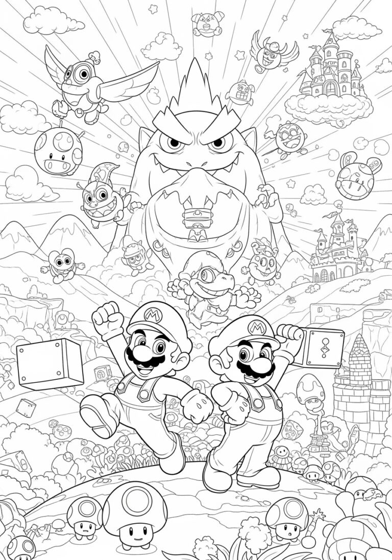 Super Mario Bros Movie Coloring Page