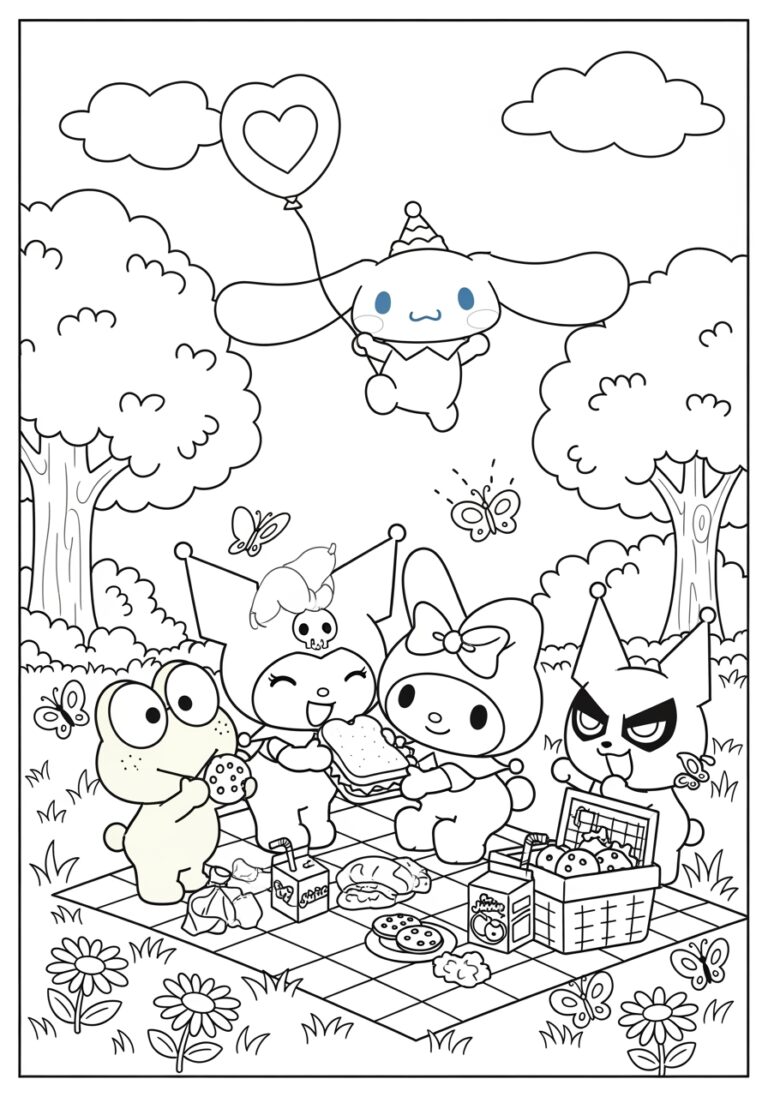 Kuromi Friendship Coloring Page