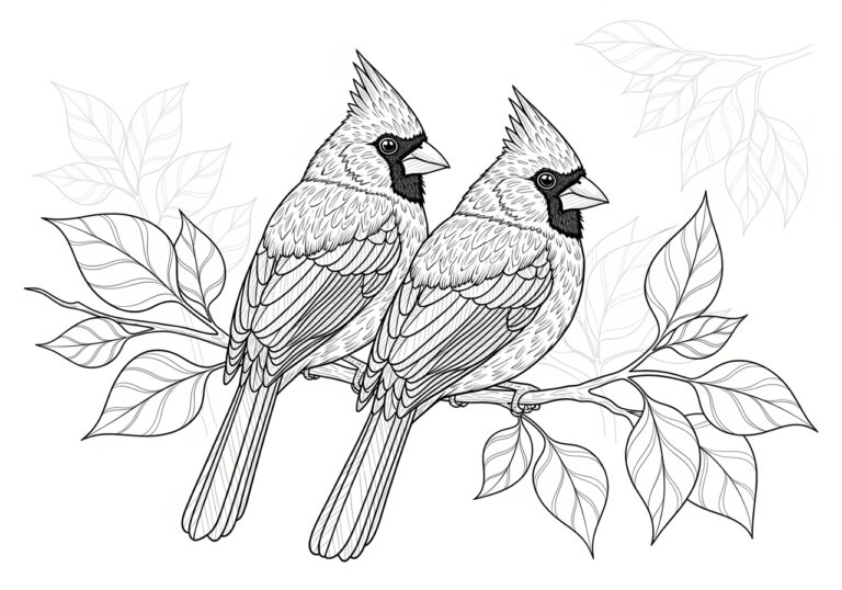 Cardinal Bird Coloring Page