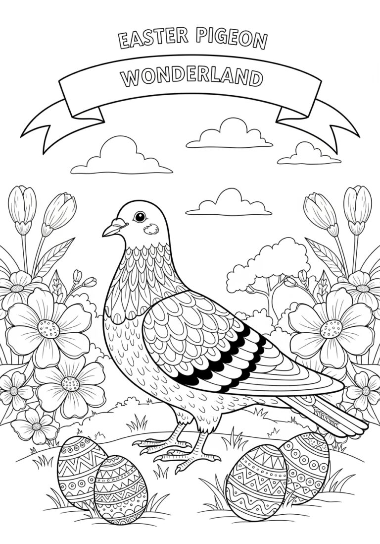 Easter Pigeon Coloring Page