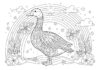 Goose with a Rainbow Background Coloring Page