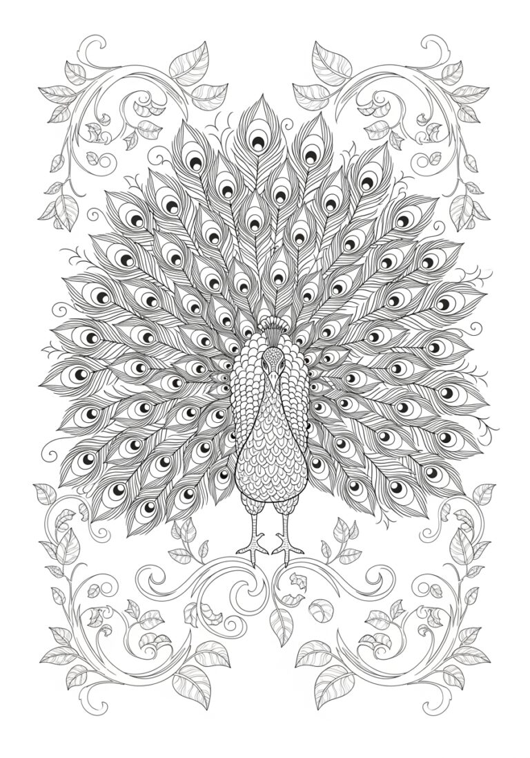 Beautiful Peacock Coloring Page