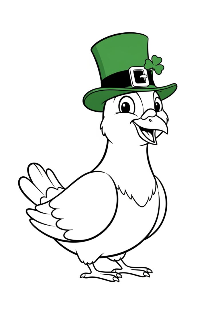 St. Patrick’s Day Dove Coloring Page