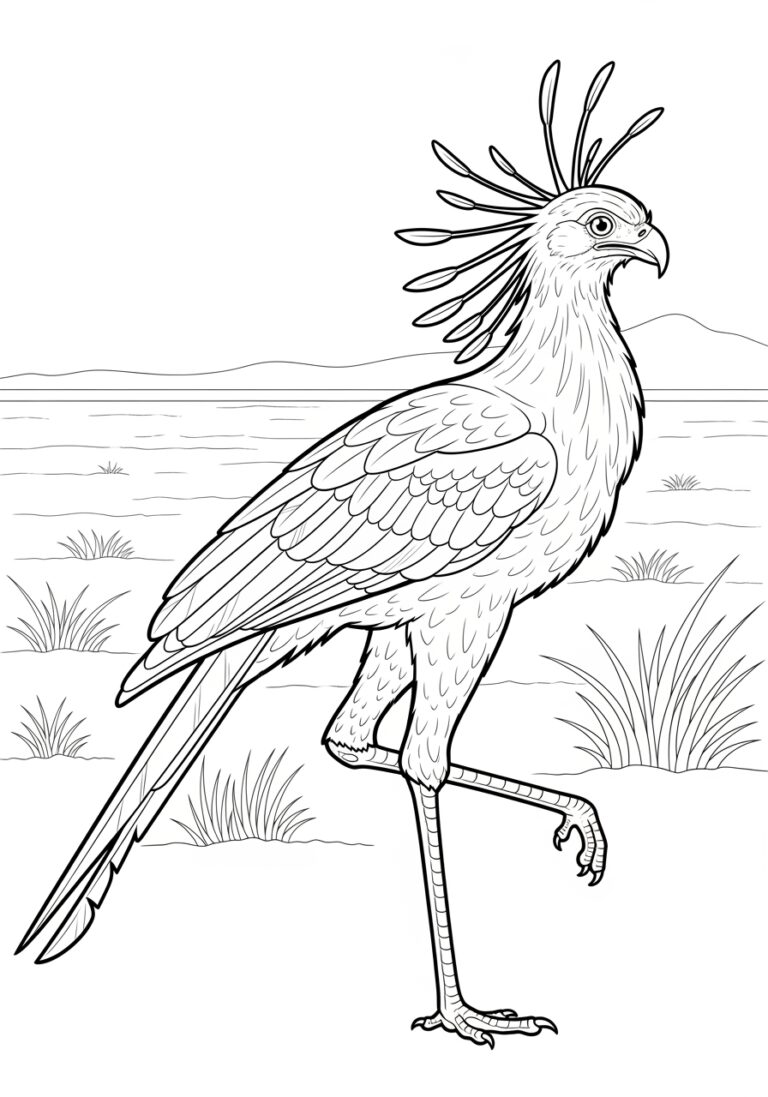 Secretary Bird Coloring Page