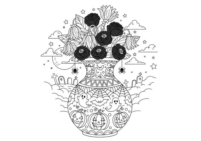 Halloween Vase Coloring Page